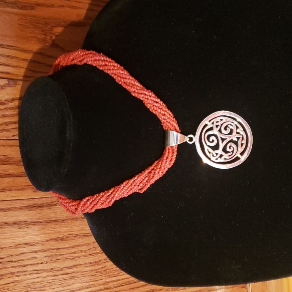 Silpada 10 Strand Red Coral Necklace